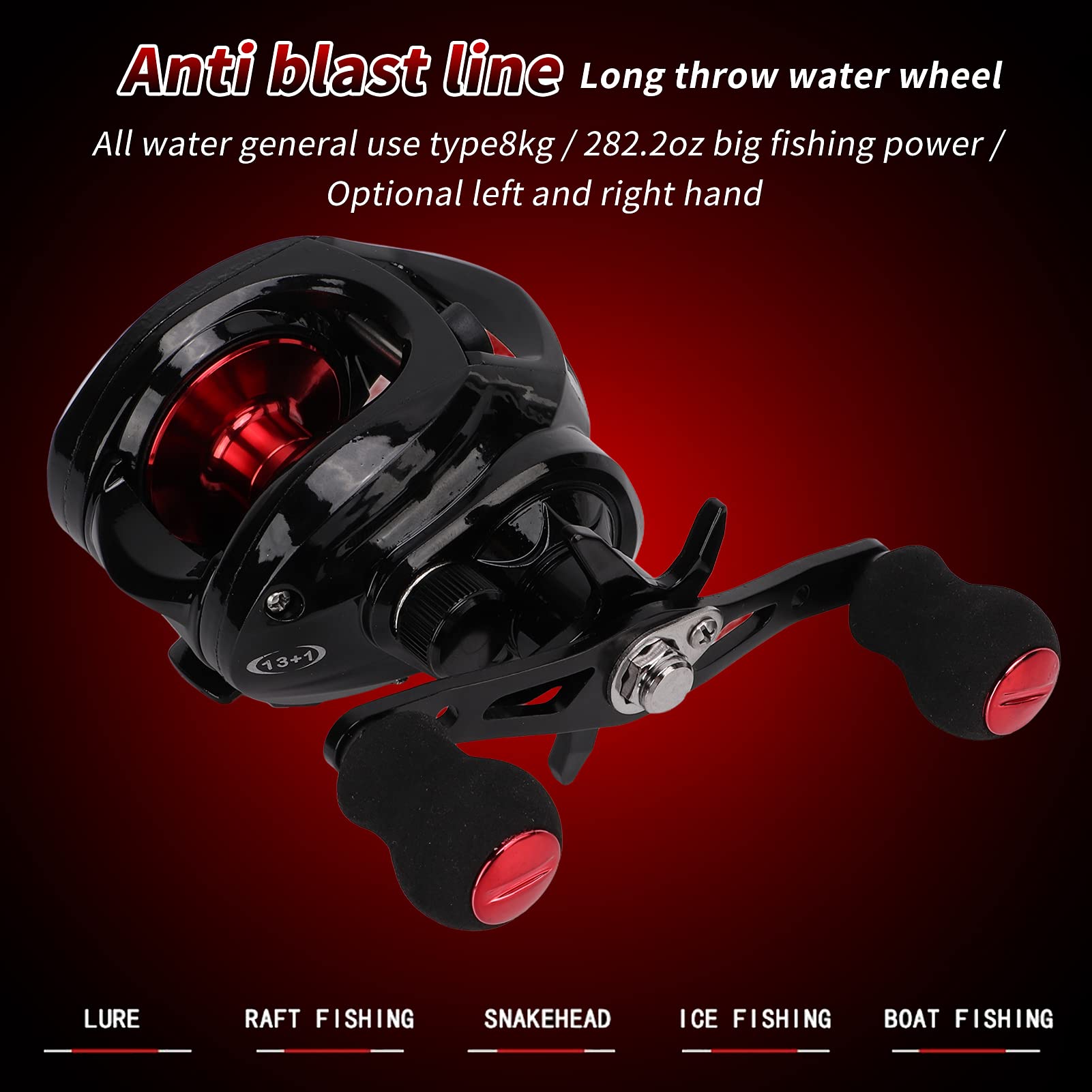 釣りリール Baitcasting GH100 7.2: 1 磁気ブレーキ Amazon | 釣りリール、アルミ合金 7.2:1 高速磁気ブレーキ ベイト