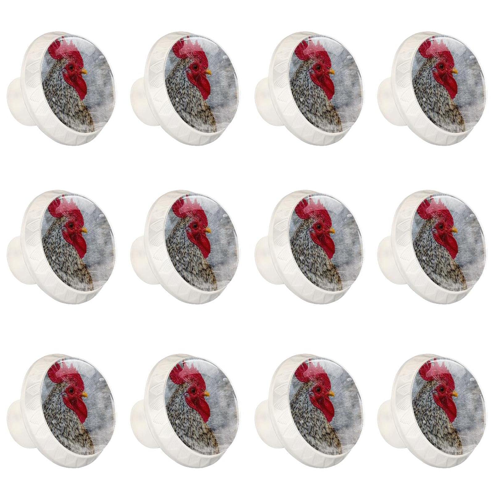 Boutons d'armoires de cuisine coq en lot de 12 pour relooker un meuble rustique