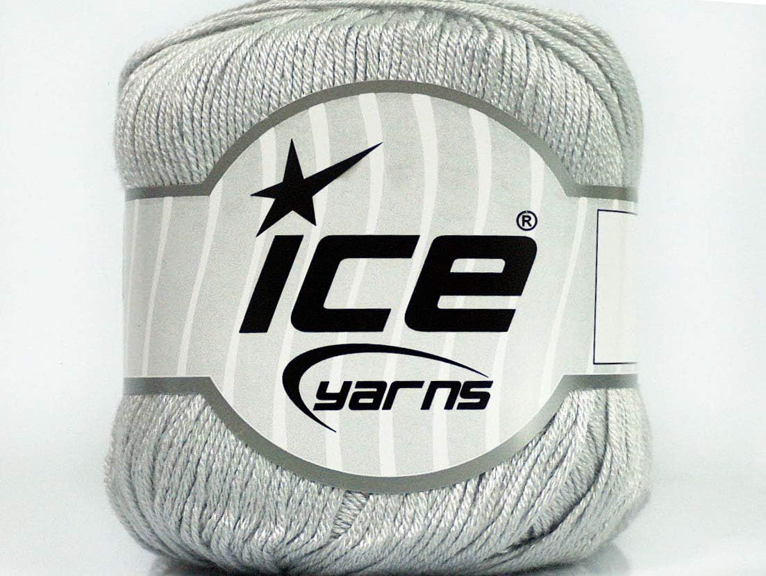 Lot of 8 Skeins Ice Yarns PURE BAMBOO (100% Bamboo) Hand Knitting Yarn Grey