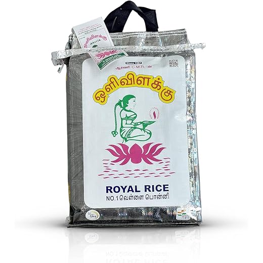 Olivilakku White Ponni Rice - High Fiber 5 KG