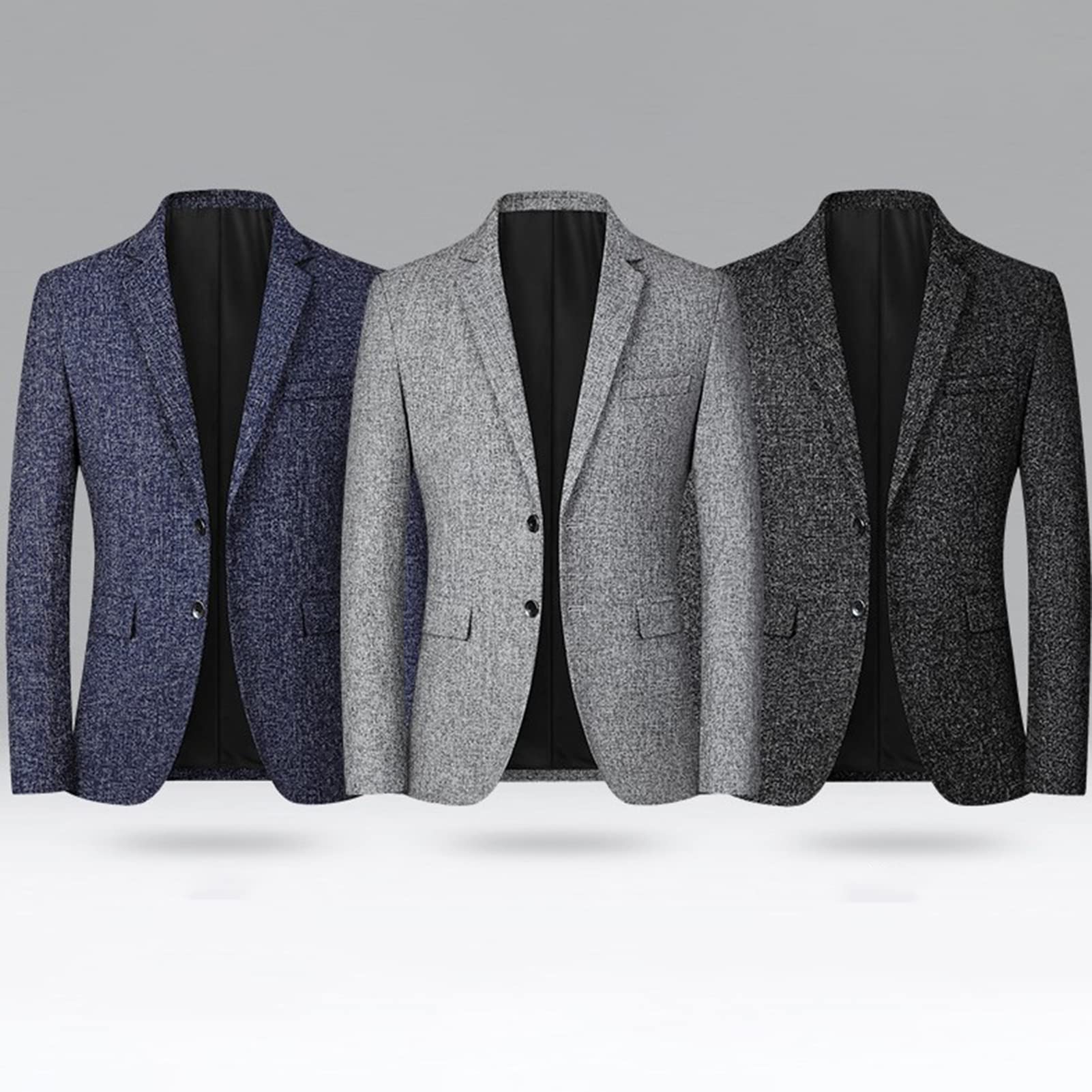 Giacca da uomo Blazer tinta unita monopetto morbido e confortevole Autunno Inverno Due bottoni Tasche Suit Uomo Cappotto per Matrimonio incontri uffici