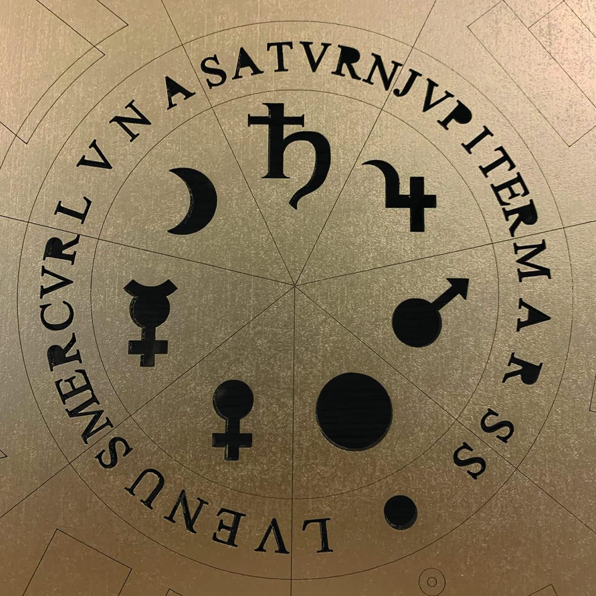 Seal of the Archangels, to hang, for wall 12 inches made of wood, 7 archangels symbols and planets Ready to use and hang