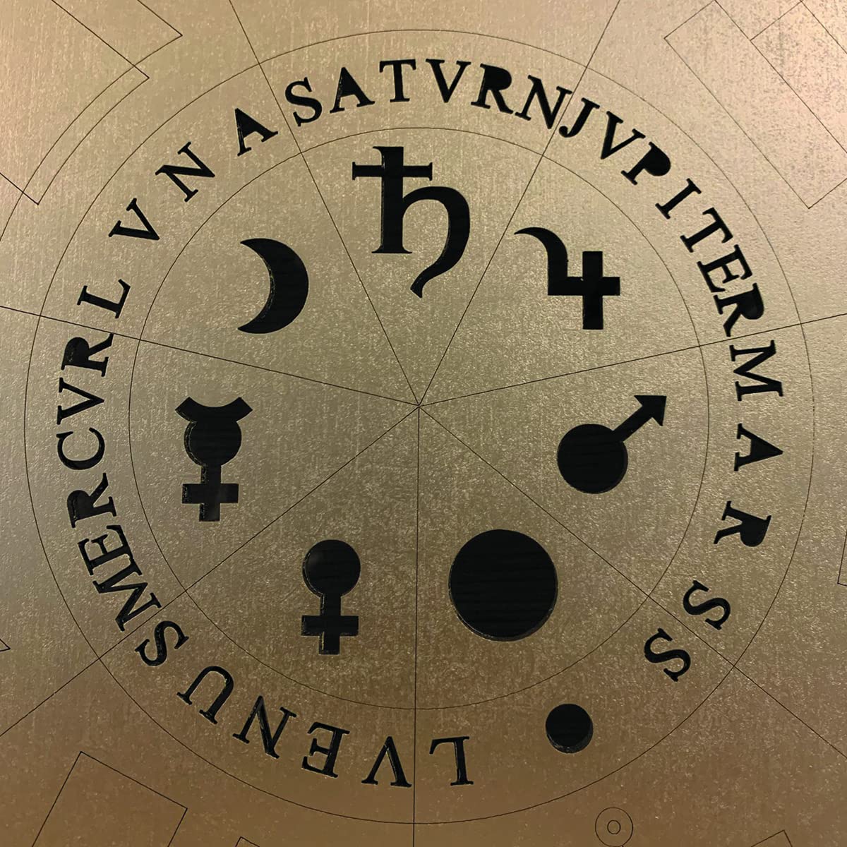 Seal of the Archangels, to hang, for wall 12 inches made of wood, 7 archangels symbols and planets
