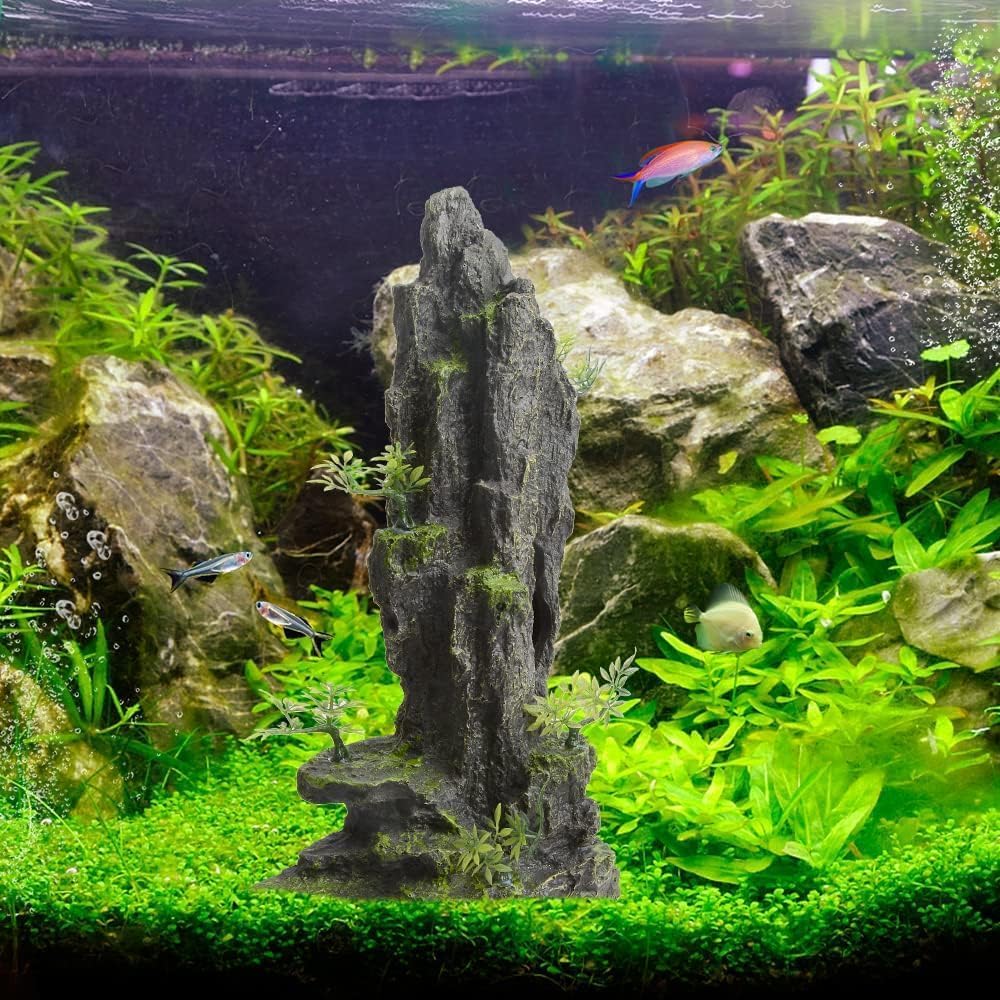 Decorazione per acquario in resina extra con grotta e casa sull'albero, decorazione tematica per acquario di grandi dimensioni, decorazione per acquario