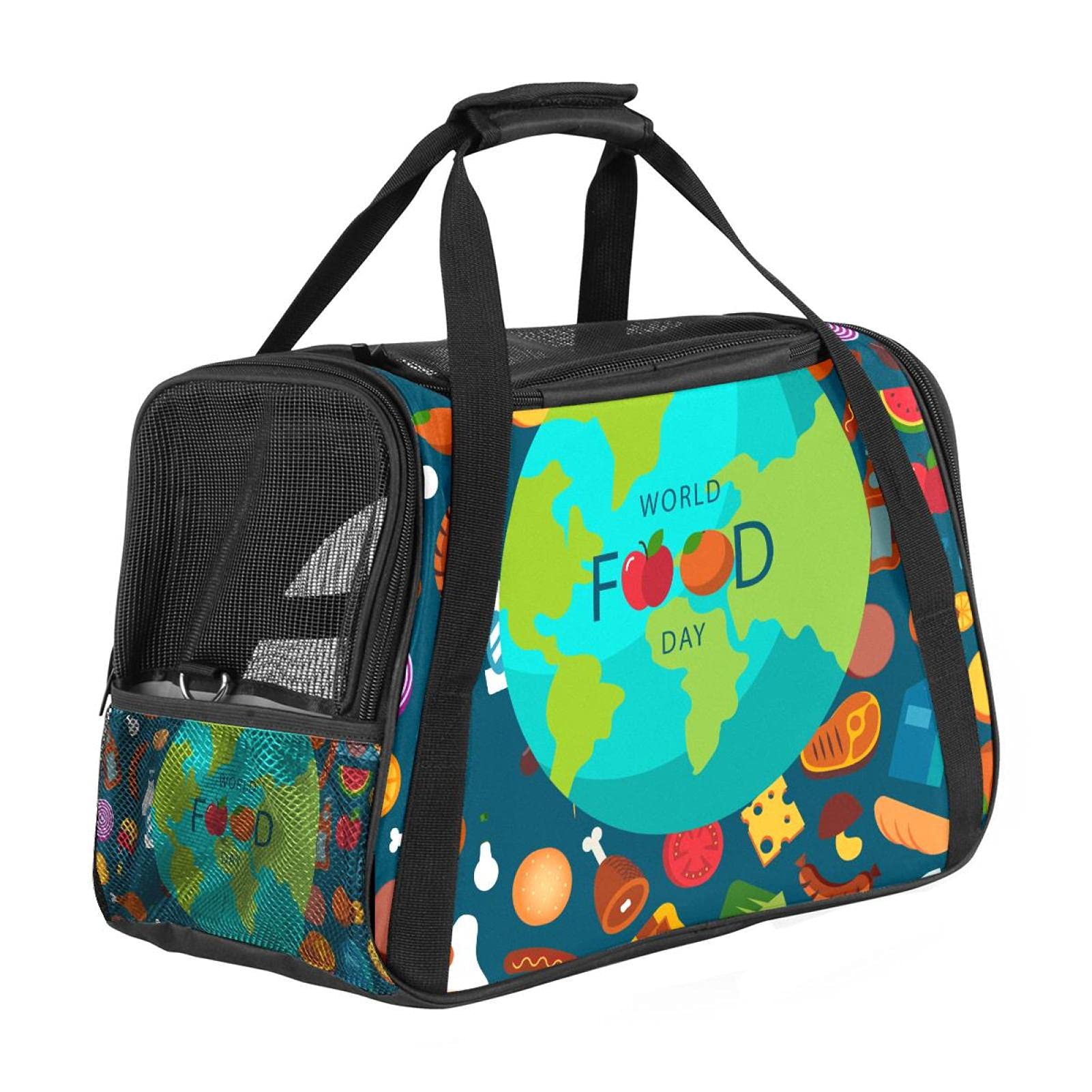 Sac de transport portable motif imprimé pour chat et petit chien