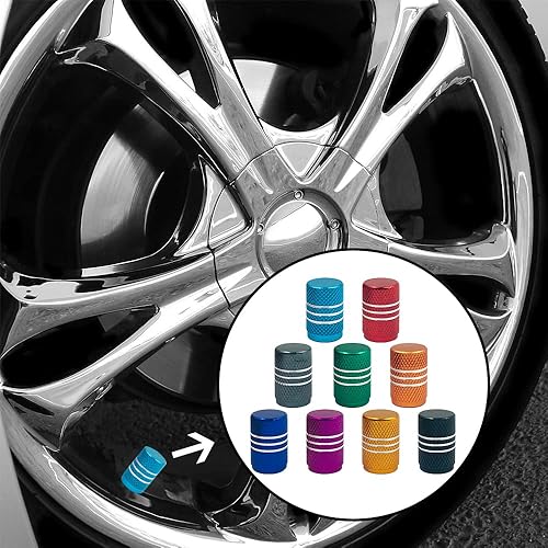 Miniatura 7 de 36 tapas de vástago de válvula de neumático, tapas universales de válvula de neumático de aluminio para automóviles, bicicletas, camiones, SUV,