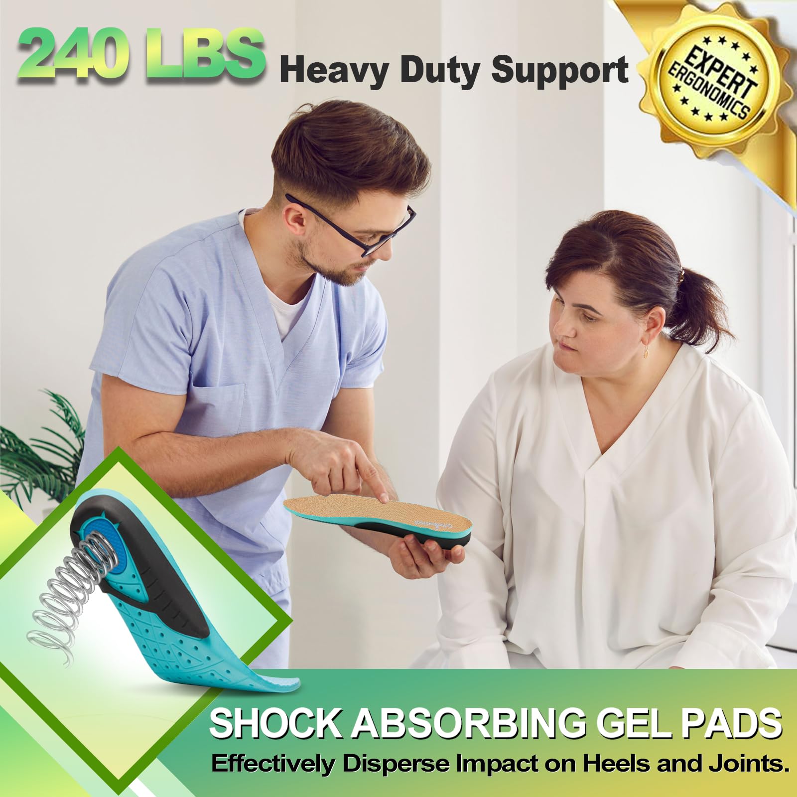 Snapklik.com : Wide Plantar Fasciitis Inserts For Men, Breathable ...