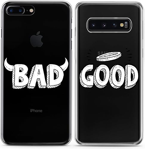 Miniatura 4 de Cavka Fundas a juego para parejas compatibles con iPhone 14, 13 Pro Max 12, Mini 11 Xs 6s 8 Plus 7 Xr 10 SE 5 Bad Good Relationship Best Friend