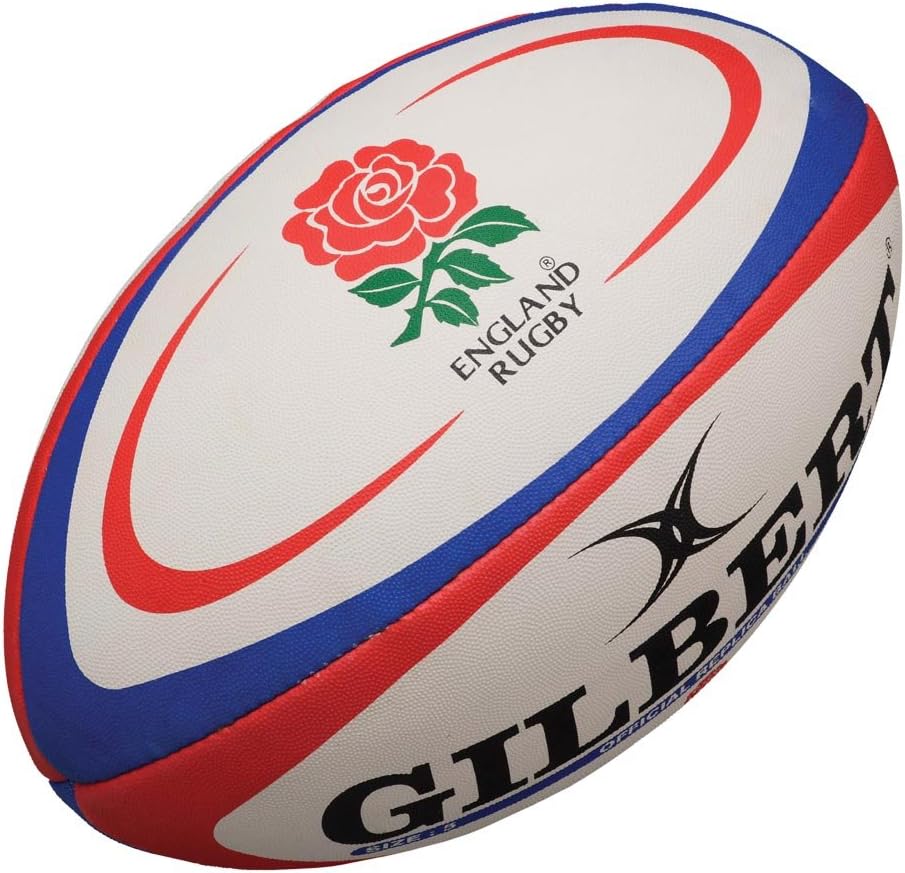 Gilbert Men's Replica International Rugby Ball - Red/Blue, Mini