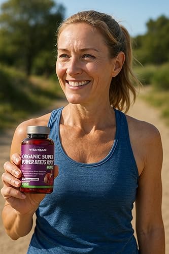 Miniatura 4 de VITAMISAN Organic Super Beets Root 8000  Soporte de óxido nítrico con extracto de remolacha 201, semilla de uva, colágeno y magnesio  Cápsulas de
