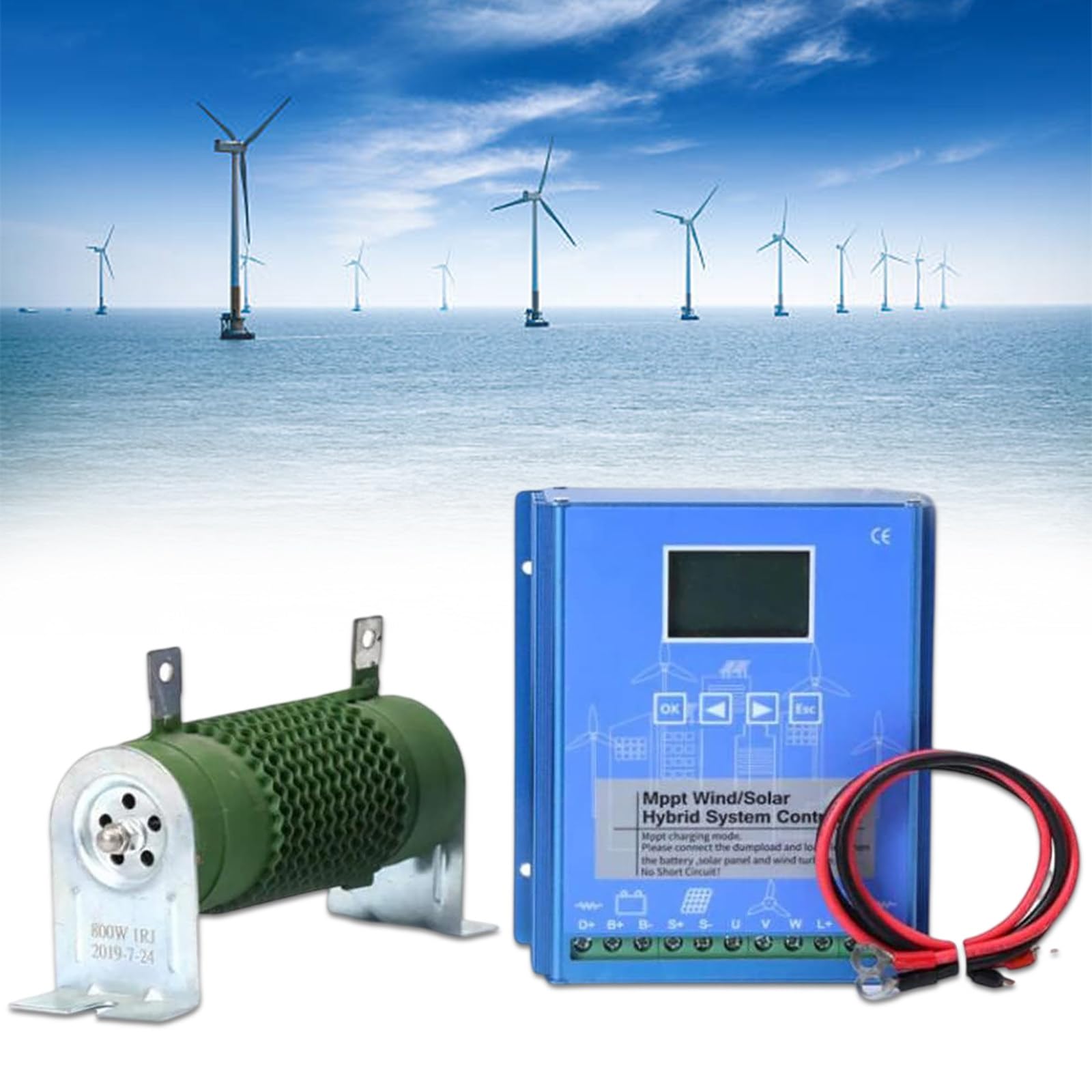Hybrydowy regulator ładowania MPPT 12 V do systemów wiatrowych i słonecznych poza siecią, z automatycznym rozładowaniem rezystancji obciążenia, szczytowa 16000 W, wydajne śledzenie energii do kamperów