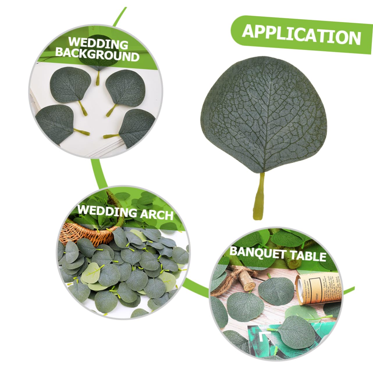 Alipis 600 Pièces Feuilles simulées Eucalyptus Guirlande sèche décor Verdure pour centres de Table Feuilles Vertes Mariage Fausse Feuille pétale la mariée