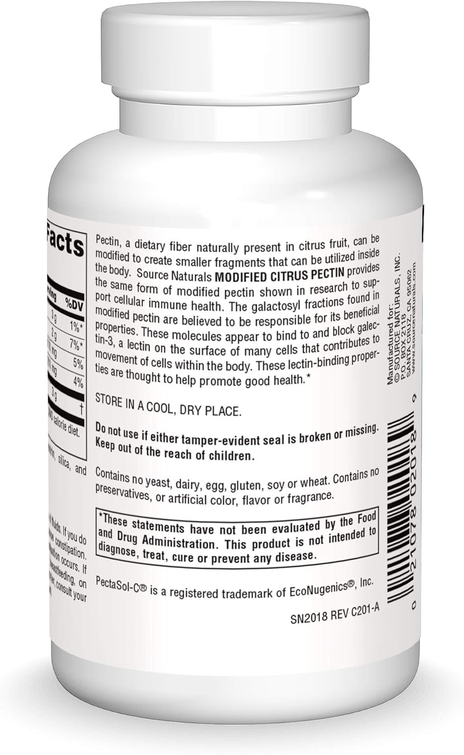 Source Naturals PectImmune, Modified Citrus Pectin, For Cellular Immune Health*, 750mg - 60 Capsules
