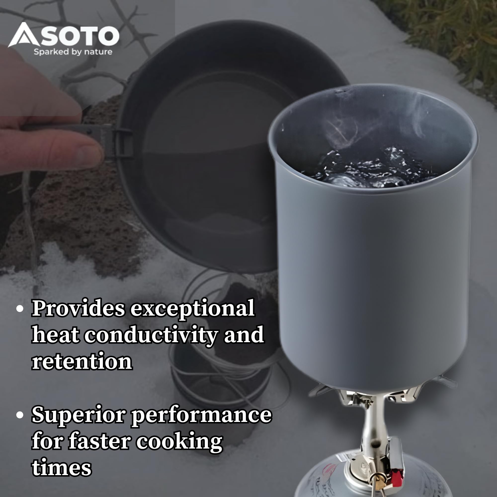 SOTO Thermolite Grau - Stabiler robuster Aluminium Topf, 750ml, Größe 750 ml - Farbe Grey