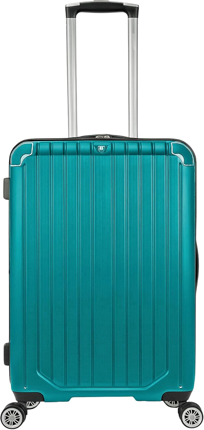 World Traveler Dejuno Beaumont Lightweight Hardside Expandable Spinner Luggage, Teal, Carry-On