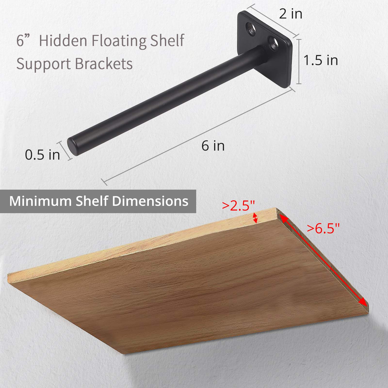 Buy Justech 8PCS Floating Shelf Brackets Heavy Duty Hidden Shelf