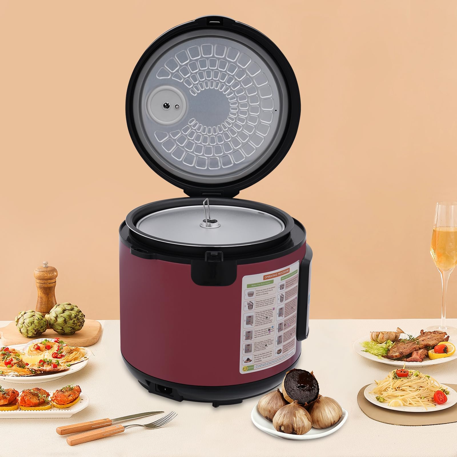 Automatischer Knoblauchfermenter Schwarzer Knoblauch Professioneller Fermenter 5L für Joghurt Natto und Kimchi mit intelligentem Temperaturprogramm 50-85°C