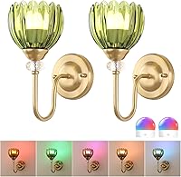 Vista 10 de Juego de 2 apliques de pared vintage a pilas, lámpara de pared recargable con batería de 5000 mAh y control remoto, luces de pared regulables