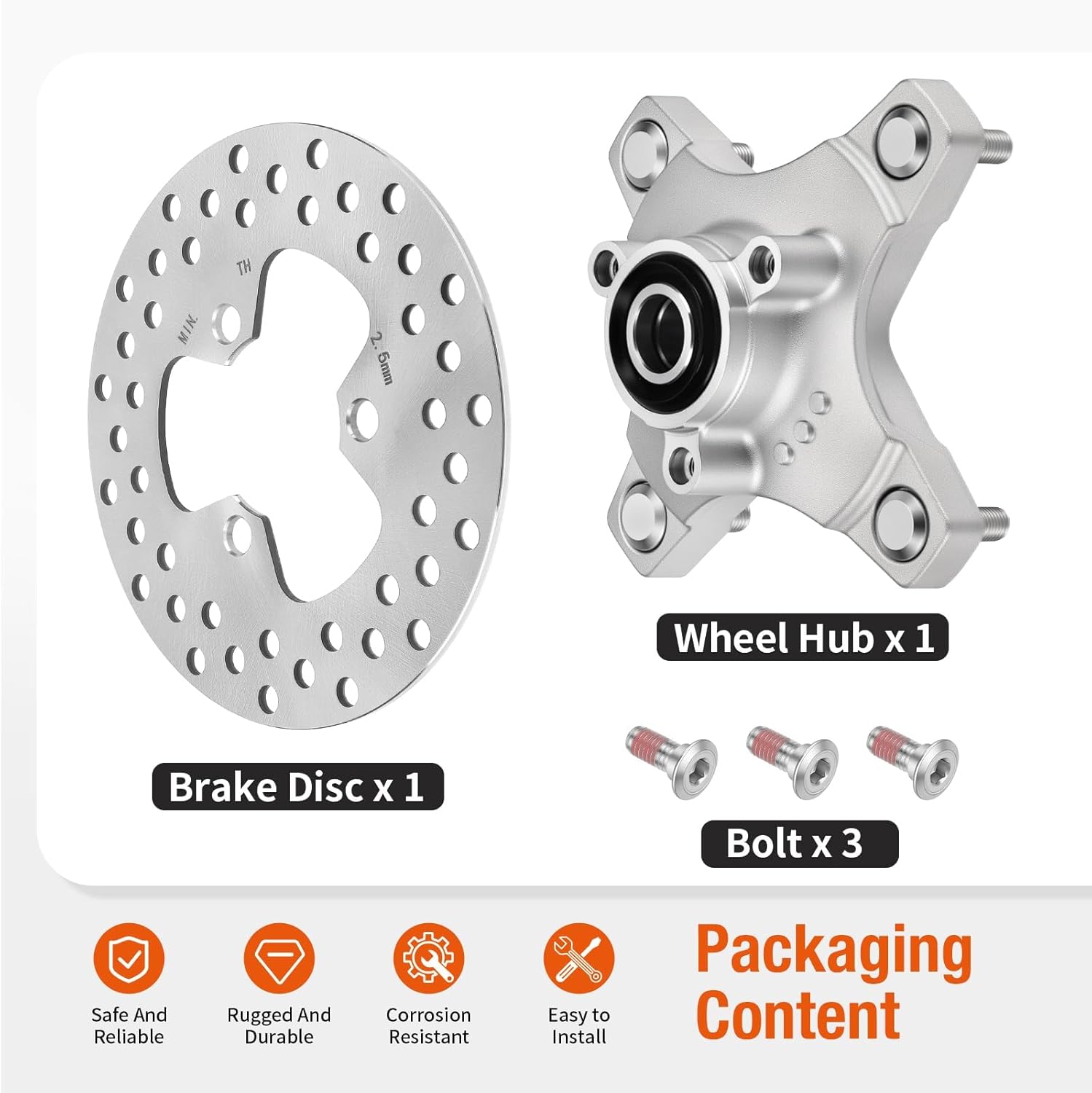 Front Left or Right Wheel Hub & Brake Disc For Honda Sportrax 250 400 TRX250EX TRX400EX TRX250X TRX400X 2001-2014 44615-HN6-A20 45251-HN1-003