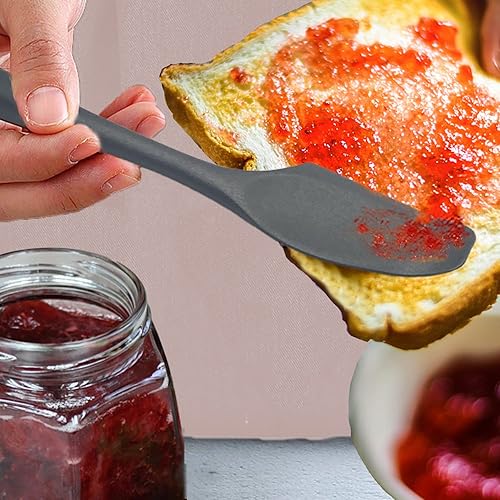 Miniatura 6 de Juego de mini espátulas de silicona, espátula pequeña curvada con cuenco poco profundo para cocina, espátula raspadora sin costuras para cocinar,