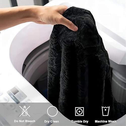 Miniatura 4 de Puf gigante para adultos, cómodos y esponjosos (sin relleno, solo funda) de gran tamaño y suave tamaño grande, puf de 6 pies, color negro