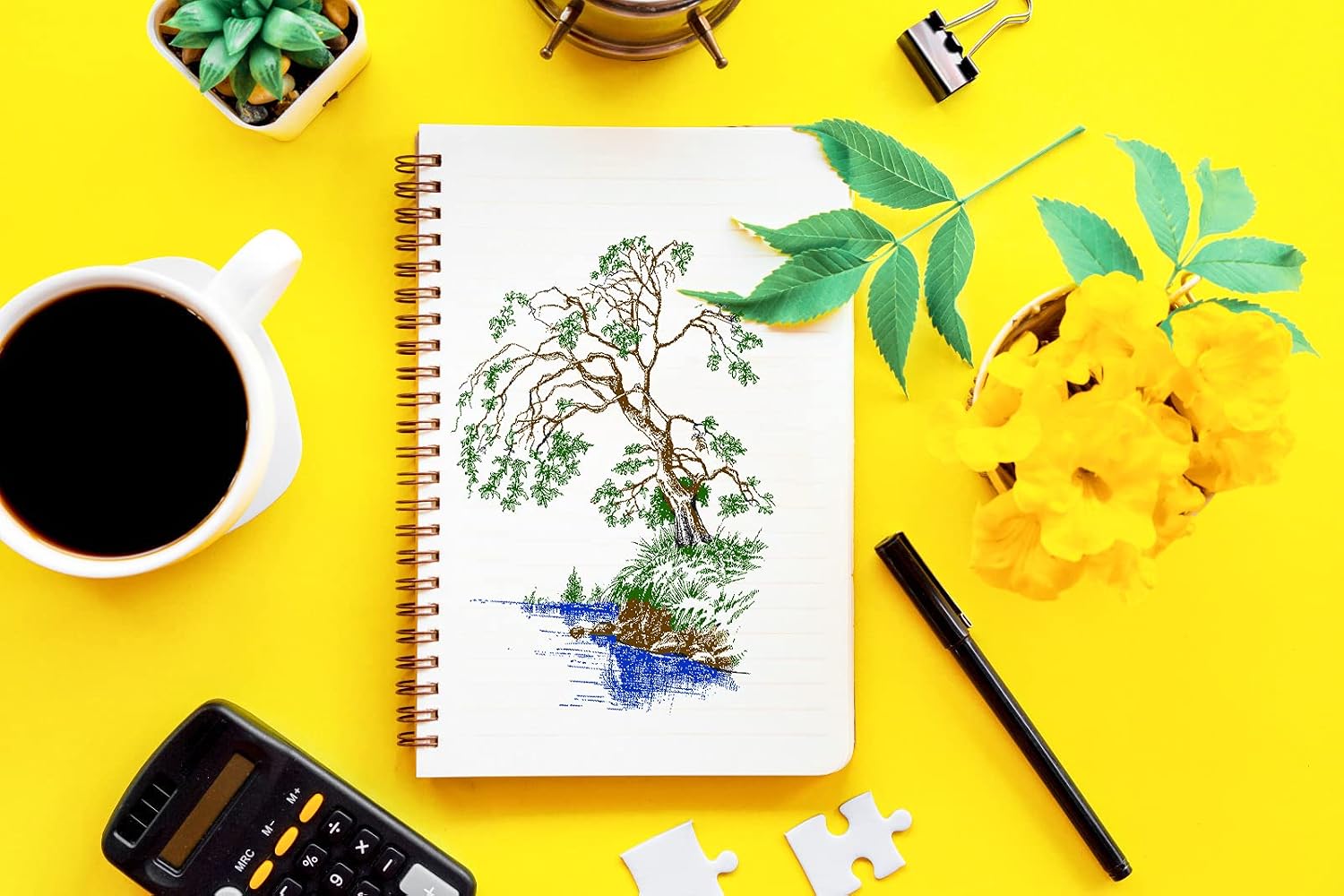 Tree by The River Clear Stamps for Card Making Scrapbooking DIY Decoration, Background Transparent Stamp for Crafting Embossing