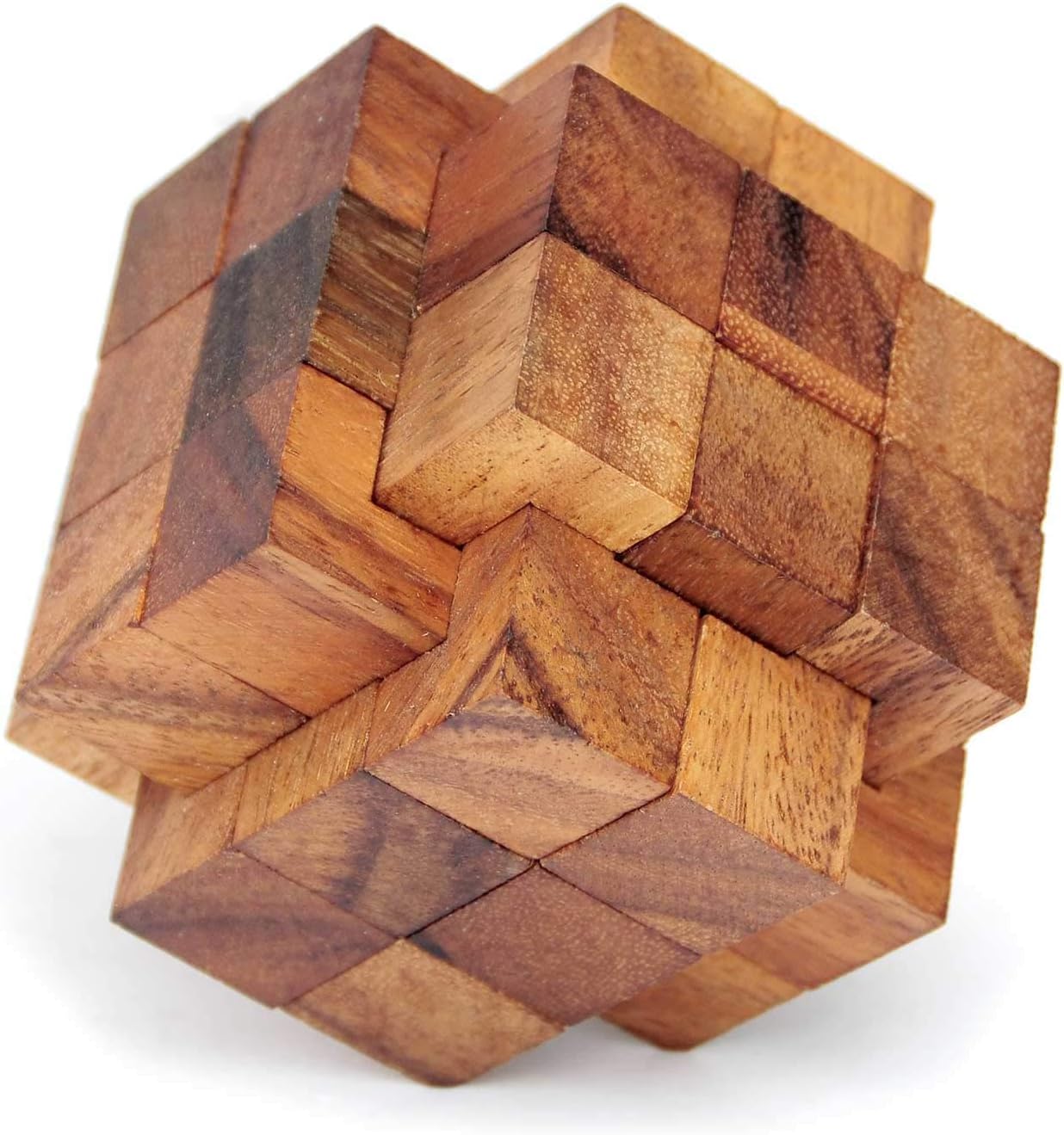 Logica Giochi art. Mega Pietra Molare 18 pz - Rompicapo 3D ad Incastro in Legno - Difficoltà 5/6 INCREDIBILE - Collezione Leonardo (Grande)