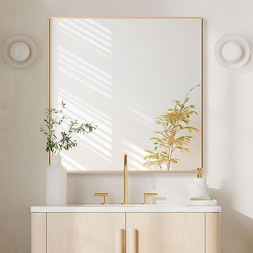 Bonverre Espejo de pared rectangular de 24 x 40 pulgadas, espejo rectangular con marco de aluminio para baño, tocador, dormitorio, sala de estar,