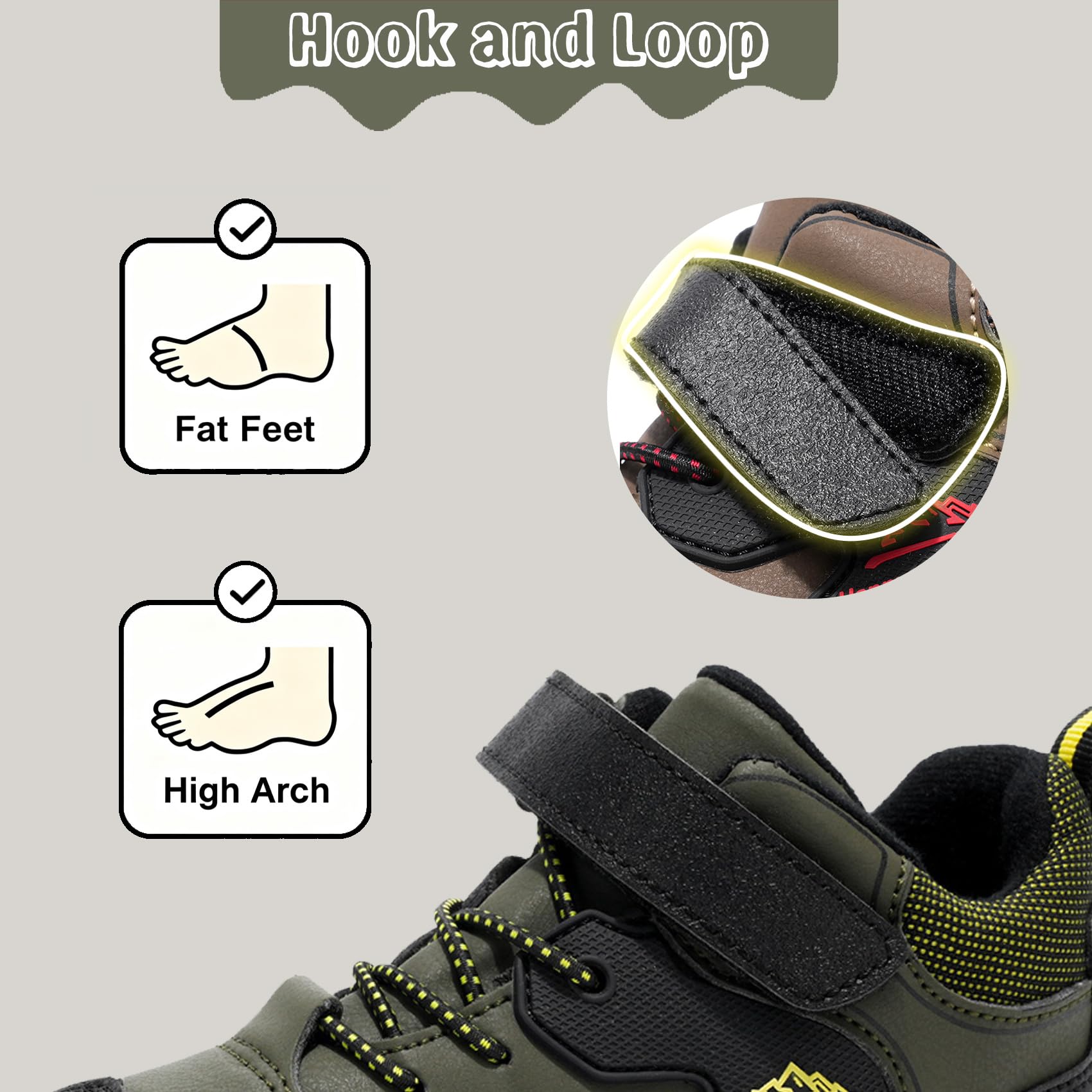 Botas de senderismo para niños, impermeables, para caminar, para exteriores, ligeras, para senderismo, camping, escalada, Green, 36 2/3 EU