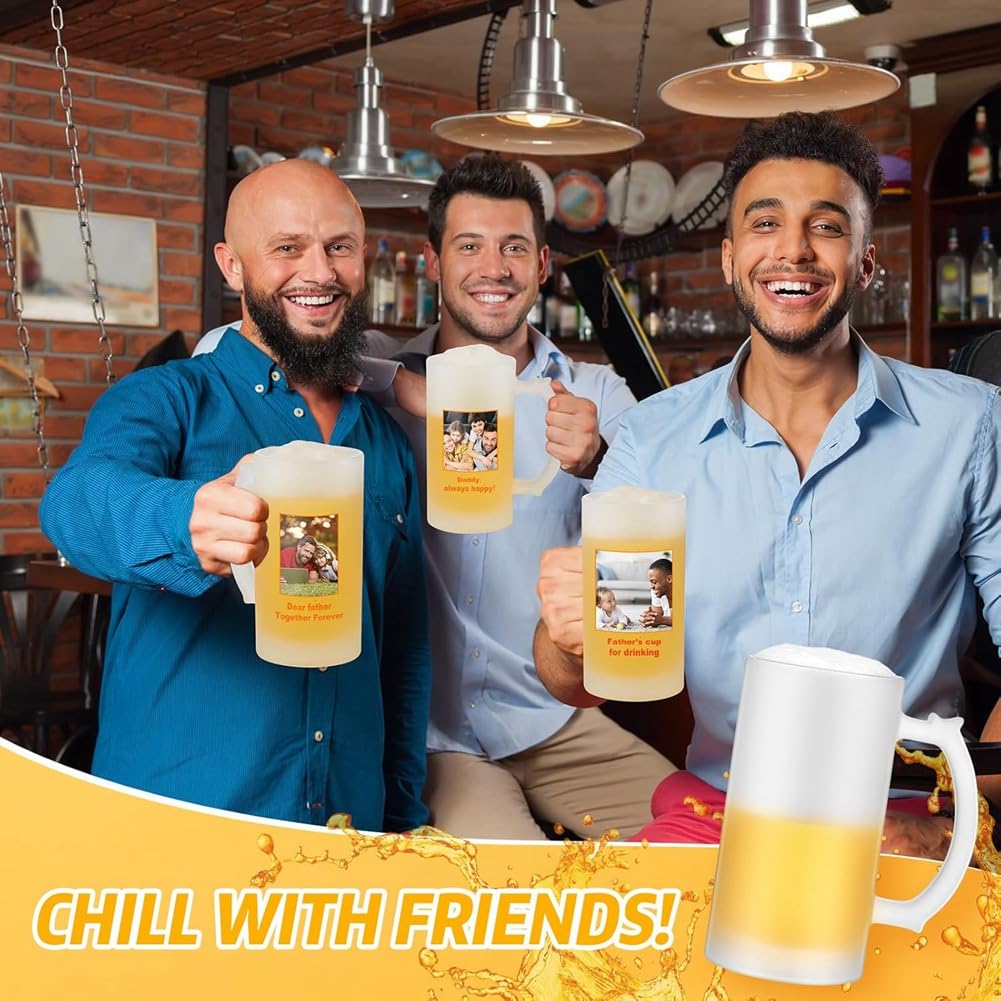 Chope à bière Tazas 2 pièces Sublimation personnalisée pour cadeau para cadeau 40 ml tasses en verre dépoli peuvent ajouter du texte photo