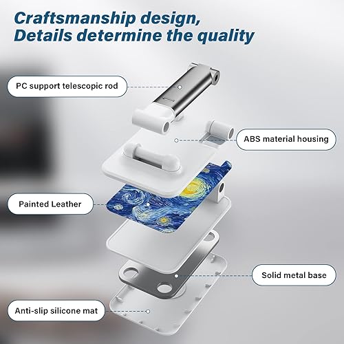 Miniatura 10 de FlexiView Soporte de escritorio para teléfono celular, soporte de ángulo ajustable, soporte universal para teléfono compatible para escritorio