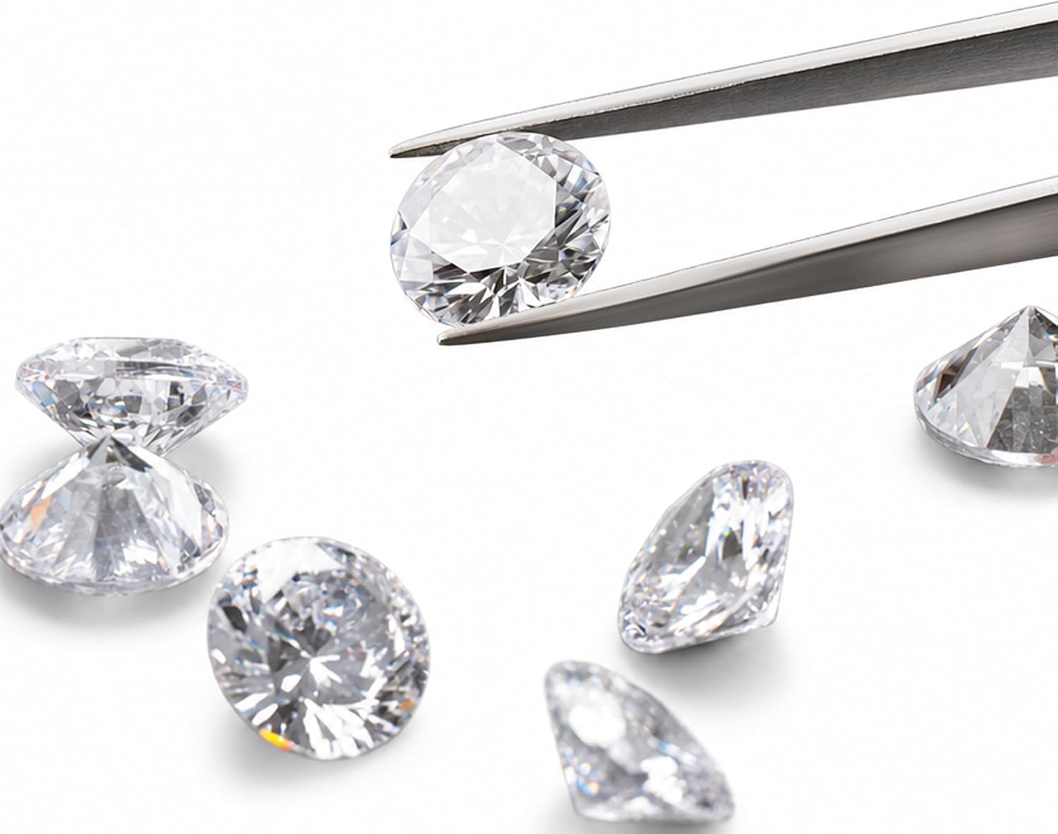 1CT Per Pack Tiny Loose Round Moissanite Gemstone,D Color VVS1,0.8-3.5mm