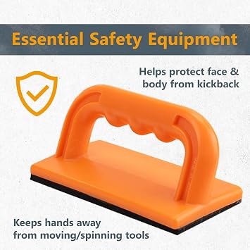 POWERTEC Table Saw Push Block 2PK - Ergonomic Handle Push Block with Non-Slip Pad for Table Saw, Router Table, Bandsaw & Jointer - Woodworking Tools and Safety Accessories (71032)