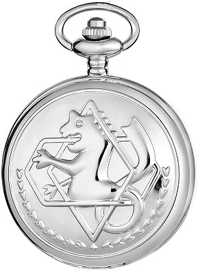 Fulmetal Alchemiist Pocket Watch with Chain Box for Cosplay Accessories Nostalgia Movie Theme Design