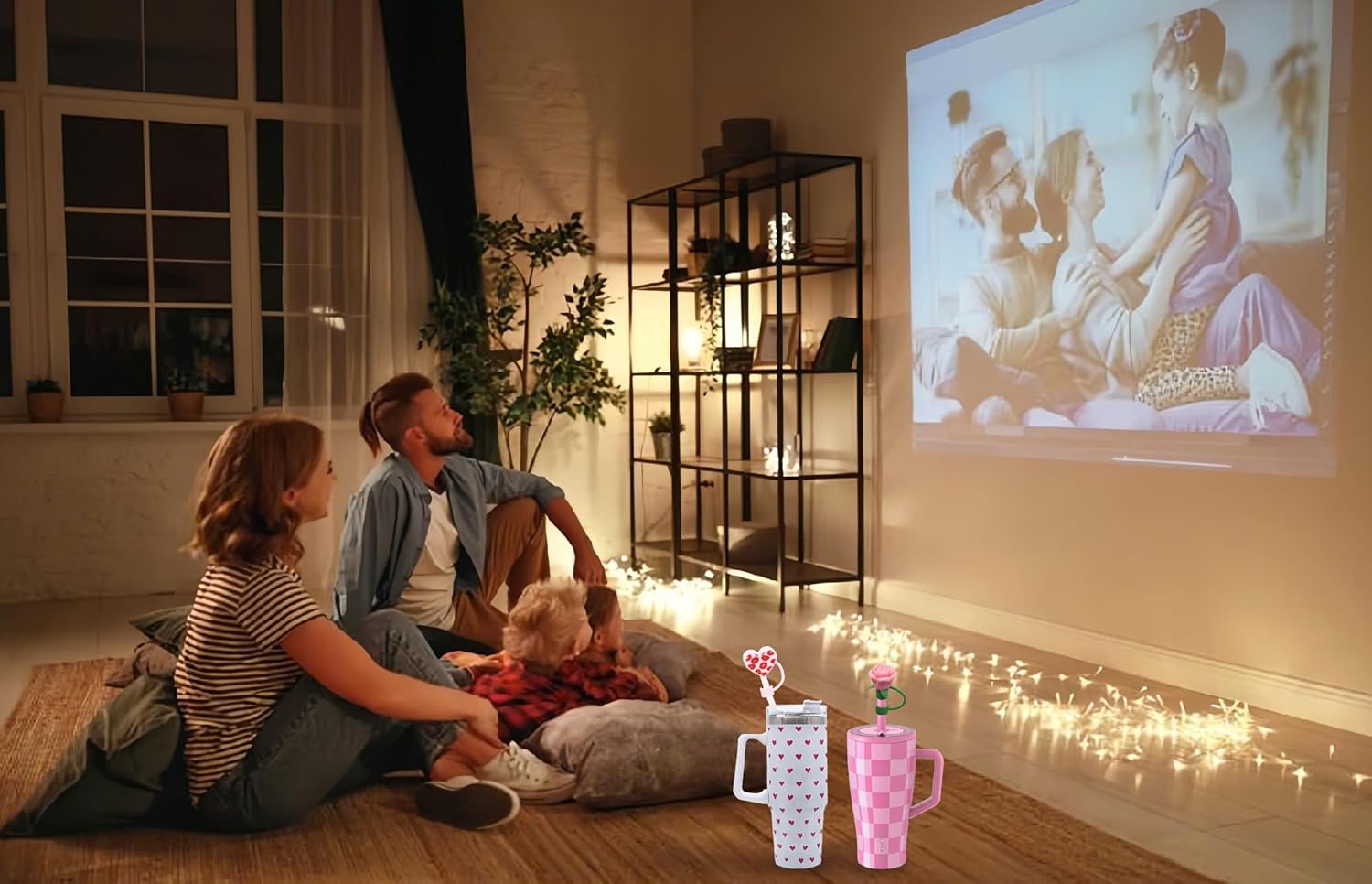 6 Pcs silicone straw covers with heart & rose design, reusable dust toppers for Stanley cups – Valentine straw toppers, Gift for Valentine. - Image 6