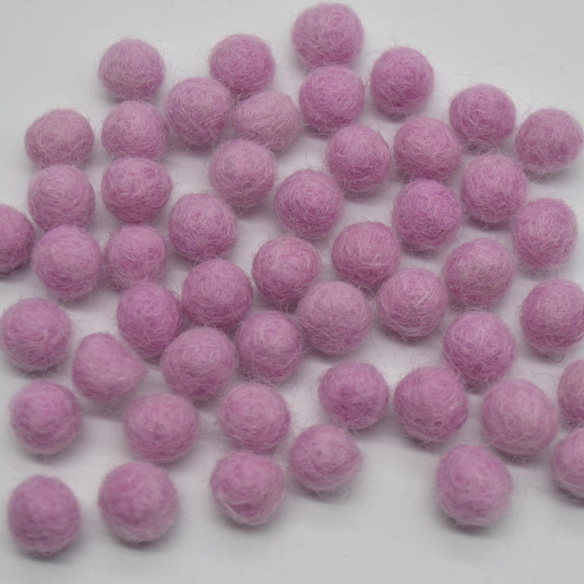 Oriental Direct Based In Yorkshire Light Pastel Purple 100% Wool Felt Balls - 50 Felt Balls - 1Cm - Light Pastel (Pink) Purple