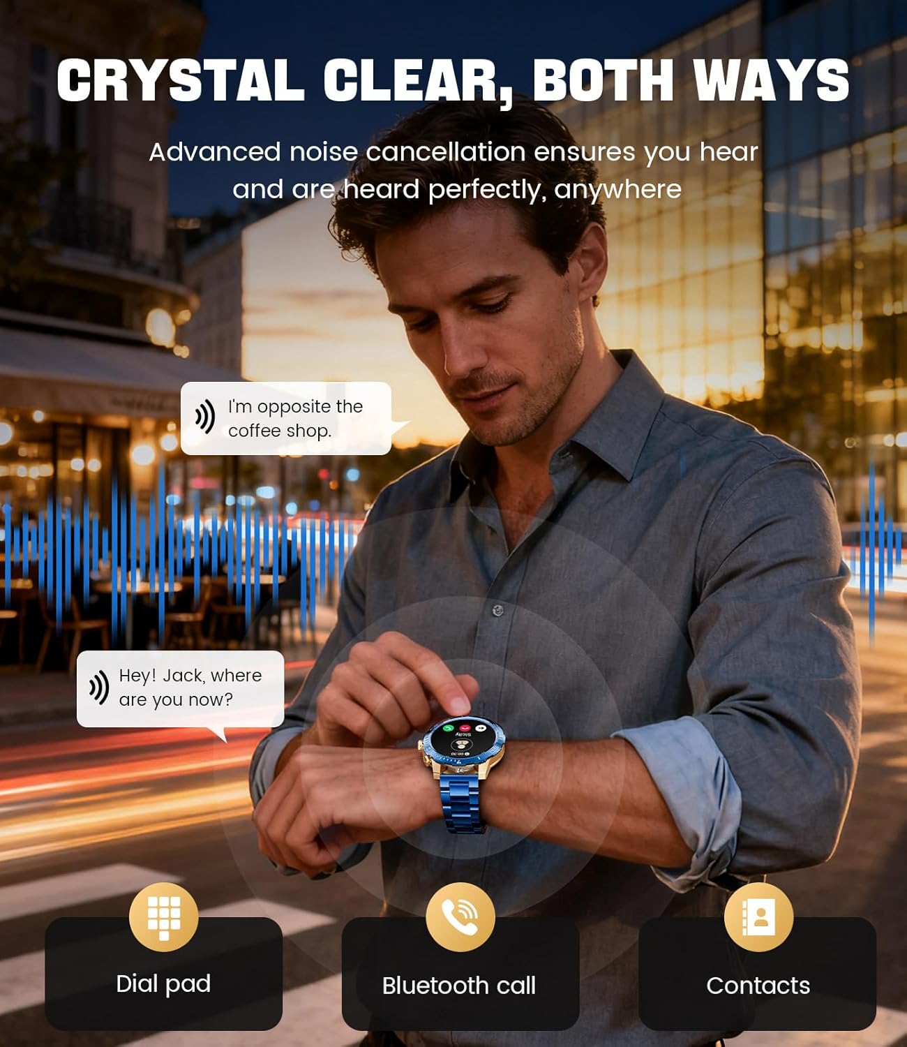 LIGE EF21-J Smart Watch displaying a call interface