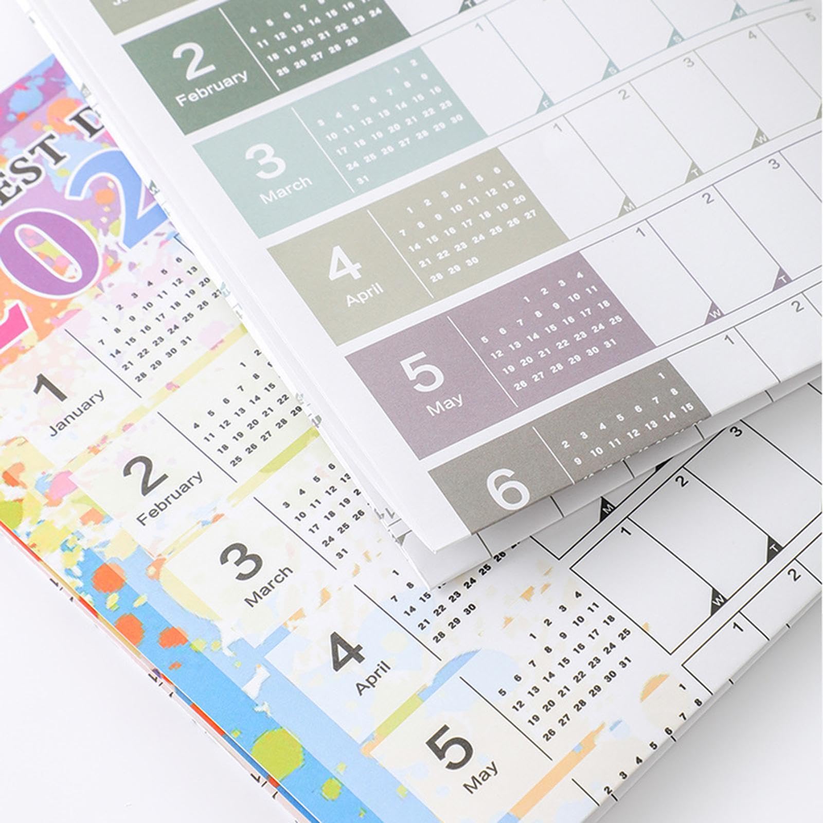 Set di 10 calendari da appendere alla parete 2024, calendario annuale per compiti in aula e la casa, stile A