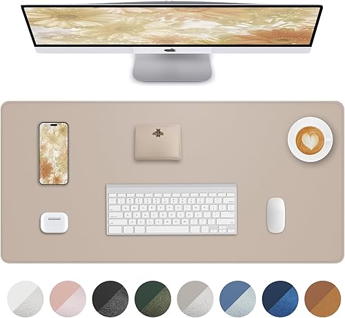 Tapete protector para escritorio y mouse, antideslizante, de piel sintética, tapete impermeable de escritura para laptop, para oficina y hogar