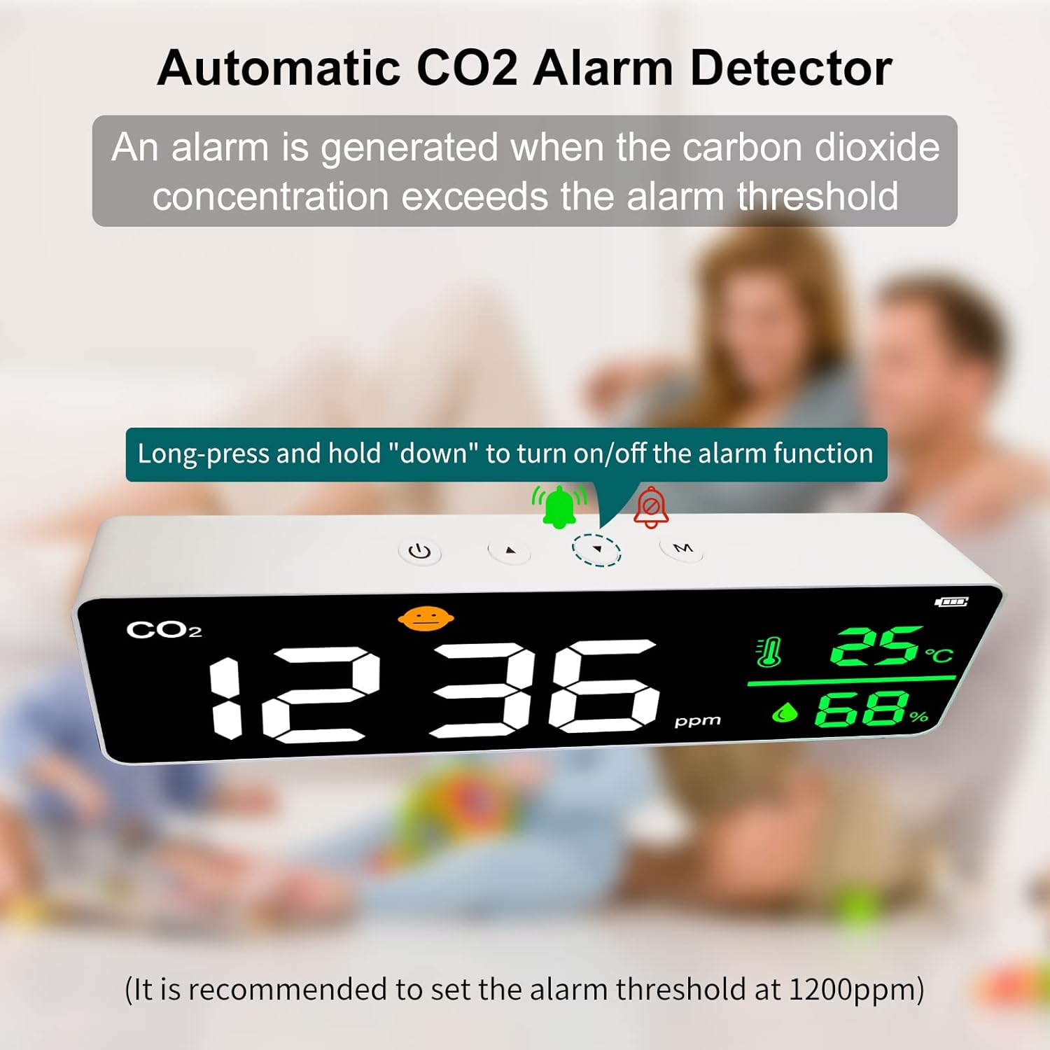 2 In 1 CO2 & Temperature Monitor Indoor, Carbon Seychelles - View #12
