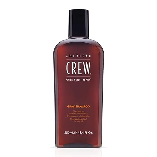 Champú para hombre de American Crew, mantenimiento óptimo para cabello gris, aroma original, 8.45 onzas líquidas