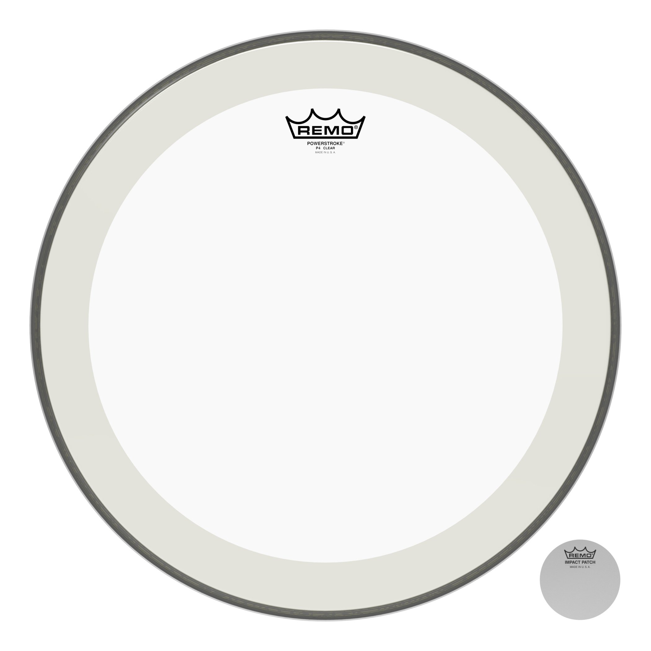 Remo Powerstroke 4 Clear Bass Drum Head 18" P4-1318-C2, transparent