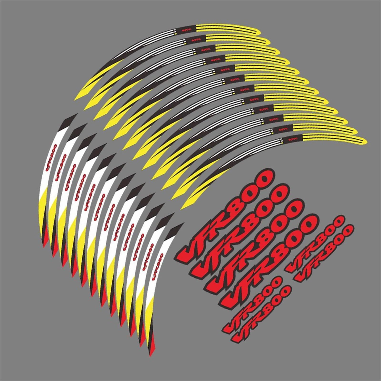 Sticker Part 17 Inch Rim Tape Waterproof Wheel Decal for H-onda VFR 800X Crossrunner 800 X VFR800X Accessories Motorcycle Sticker(Yellow)