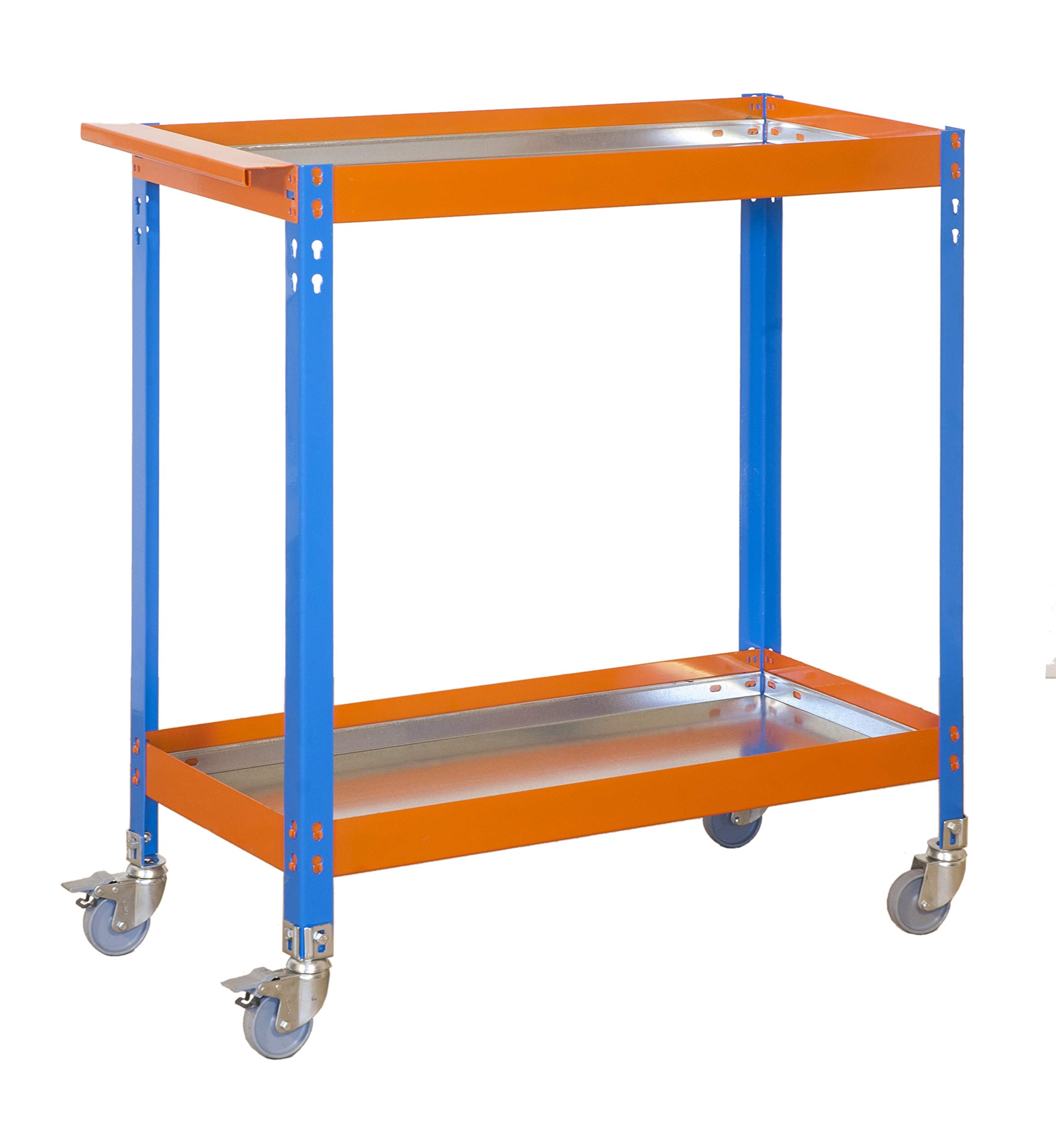 Simon Rack Carro Herramentas Taller, Banco Trabajo, Capacidad Carga 75 kg, 1030x900x400 mm, Azul/Naranja/Galva - Wagon
