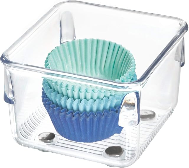 iDesign 52230 Linus Organiser Tray, Extra Small Plastic Drawer Insert, Works Well as Accessories Organiser, Clear