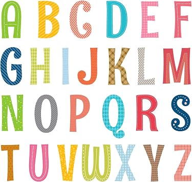 DECOWALL DS8-1701A Uppercase Alphabet ABC Letter Kids Wall Stickers Wall Decals Peel and Stick Removable Wall Stickers for Kids Nursery Bedroom Living Room decor