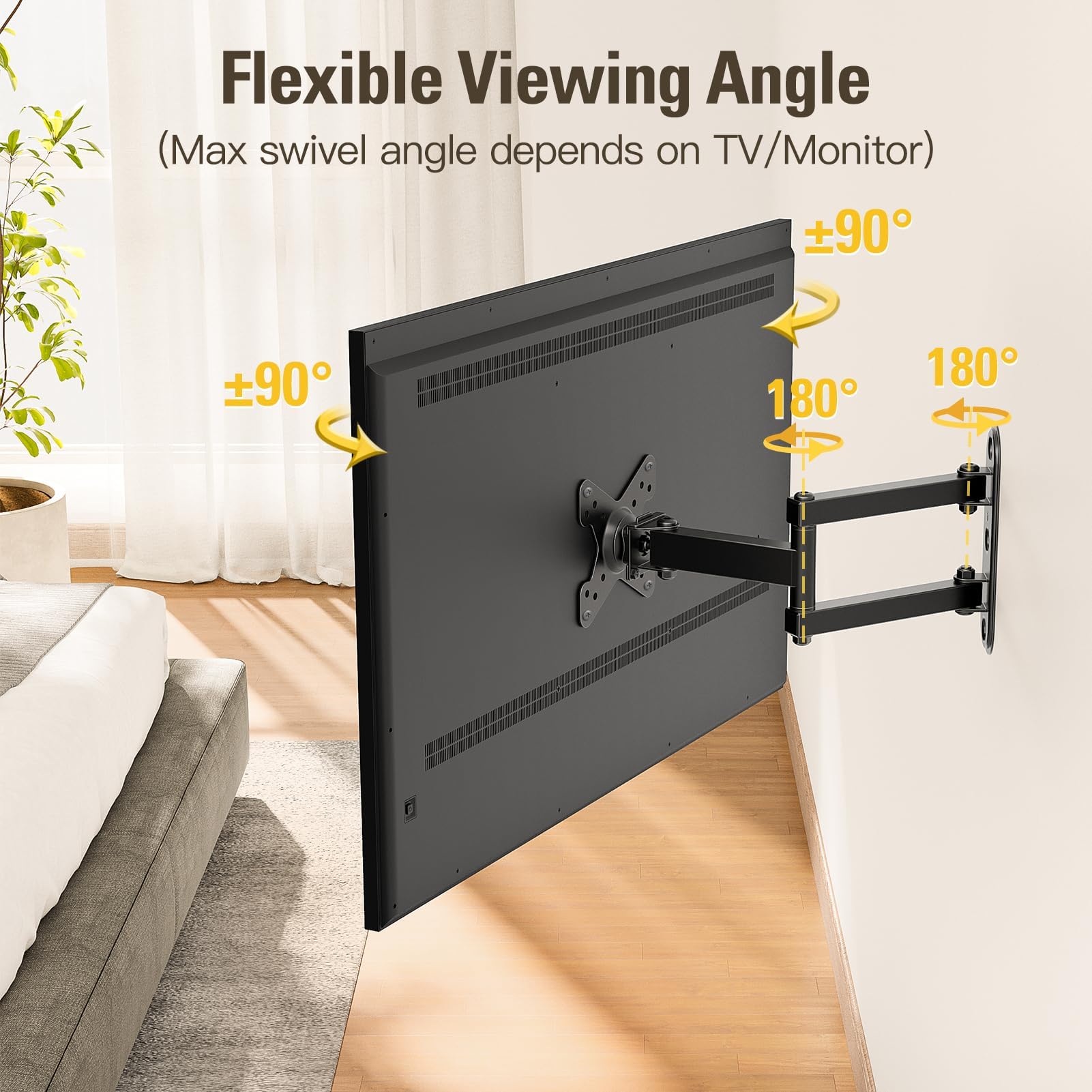 Mounting Dream Full Motion Monitor TV Mount for 10-26 Inch TVs up to 33lbs — Amazon image 3
