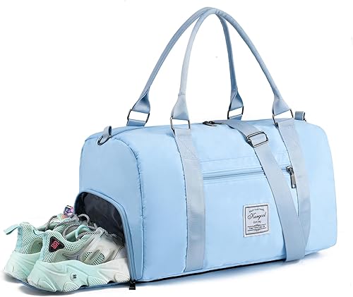 KURGOOL Bolsa de gimnasio con bolsillo húmedo, bolsa de viaje para deportes y escapadas de fin de semana, bolsas ligeras para mujeres y hombres,
