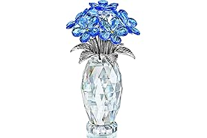 H&D HYALINE & DORA Blue Crystal Forget Me Not Flower Figurine: a...