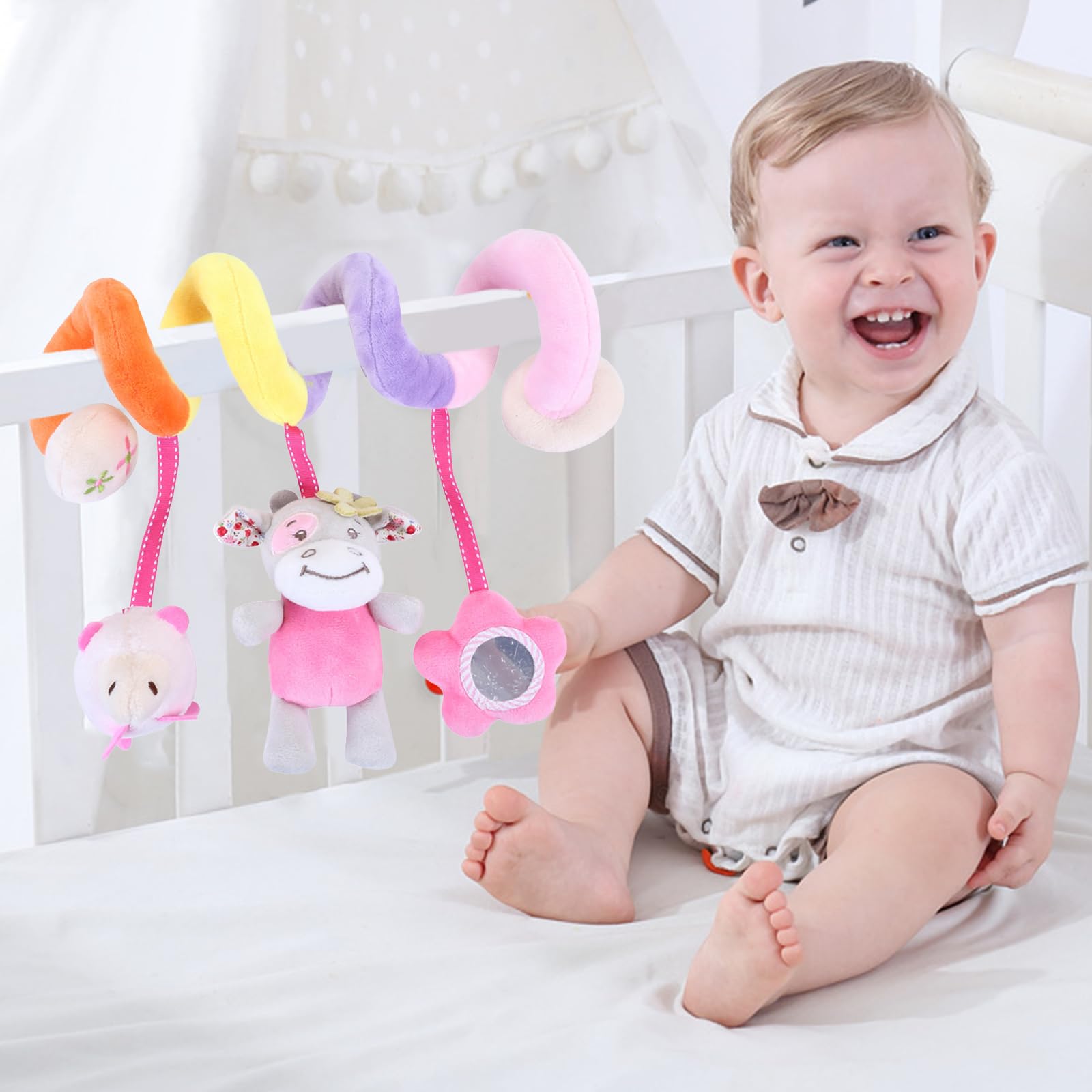Jouet De Poussette Suspendu Pour Bébé - Hochets, Miroir - Développement Sensoriel - 0+ Mois